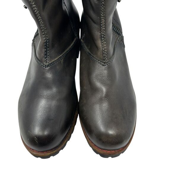 KLM Brown Leather Side Zip Women’s Motorcycle Boots – Size US 7 - Picture 6 of 8